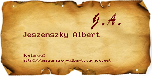 Jeszenszky Albert névjegykártya